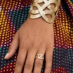 Ensemble Bracelet et Bague Doré Ajustable, Style Moderne et Chic – Modèle 2