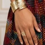 Ensemble Bracelet et Bague Doré Ajustable, Style Moderne et Chic – Modèle 5