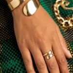 Ensemble Bracelet et Bague Doré Ajustable, Style Moderne et Chic – Modèle 1