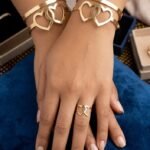 Ensemble Bracelet et Bague Doré Ajustable, Style Moderne et Chic – Modèle 10
