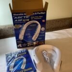 Mini Ventilateur Cou Portable Rechargeable Arctic Air Freedom, Rafraîchisseur Personnel Mains Libres 3 Vitesses, Blanc