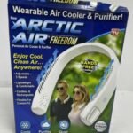 Mini Ventilateur Cou Portable Rechargeable Arctic Air Freedom, Rafraîchisseur Personnel Mains Libres 3 Vitesses, Blanc